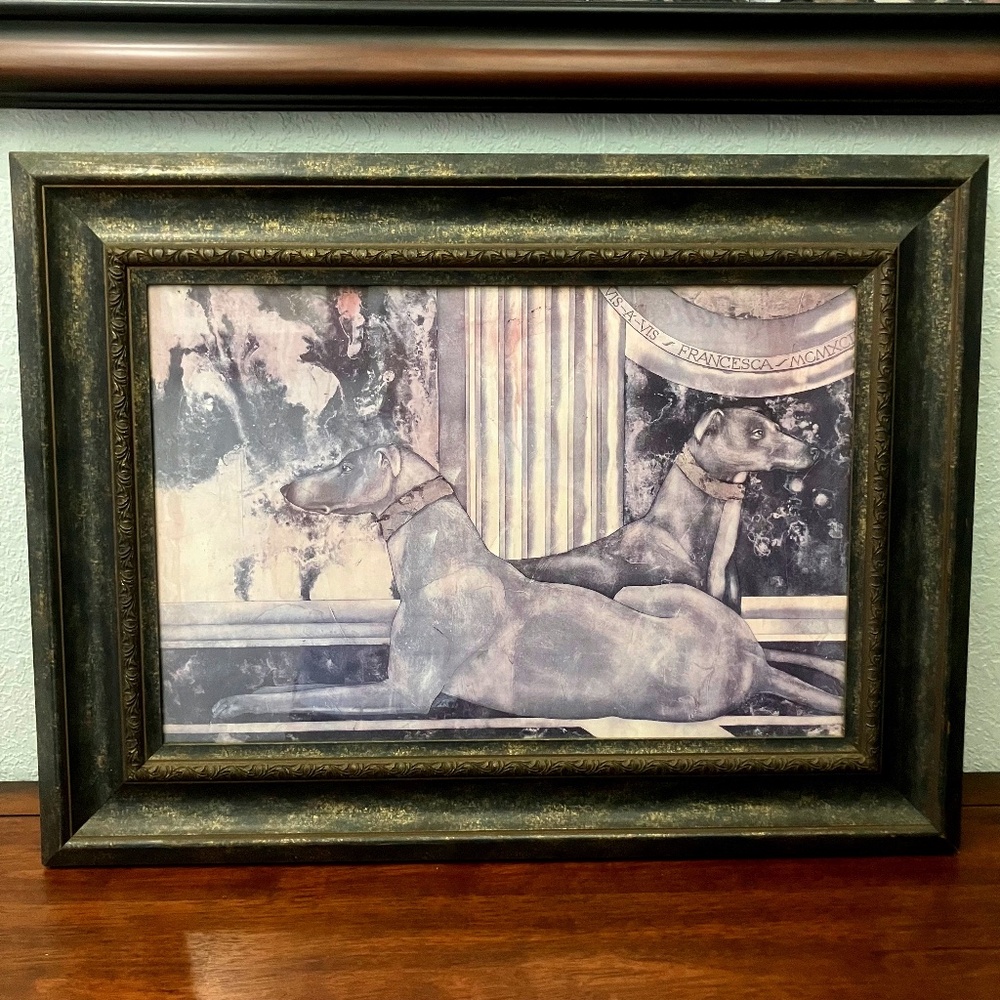 Susan Hartenhoff "Vis a Vis" Art Print Framed & Matted 23 3/4 x 18